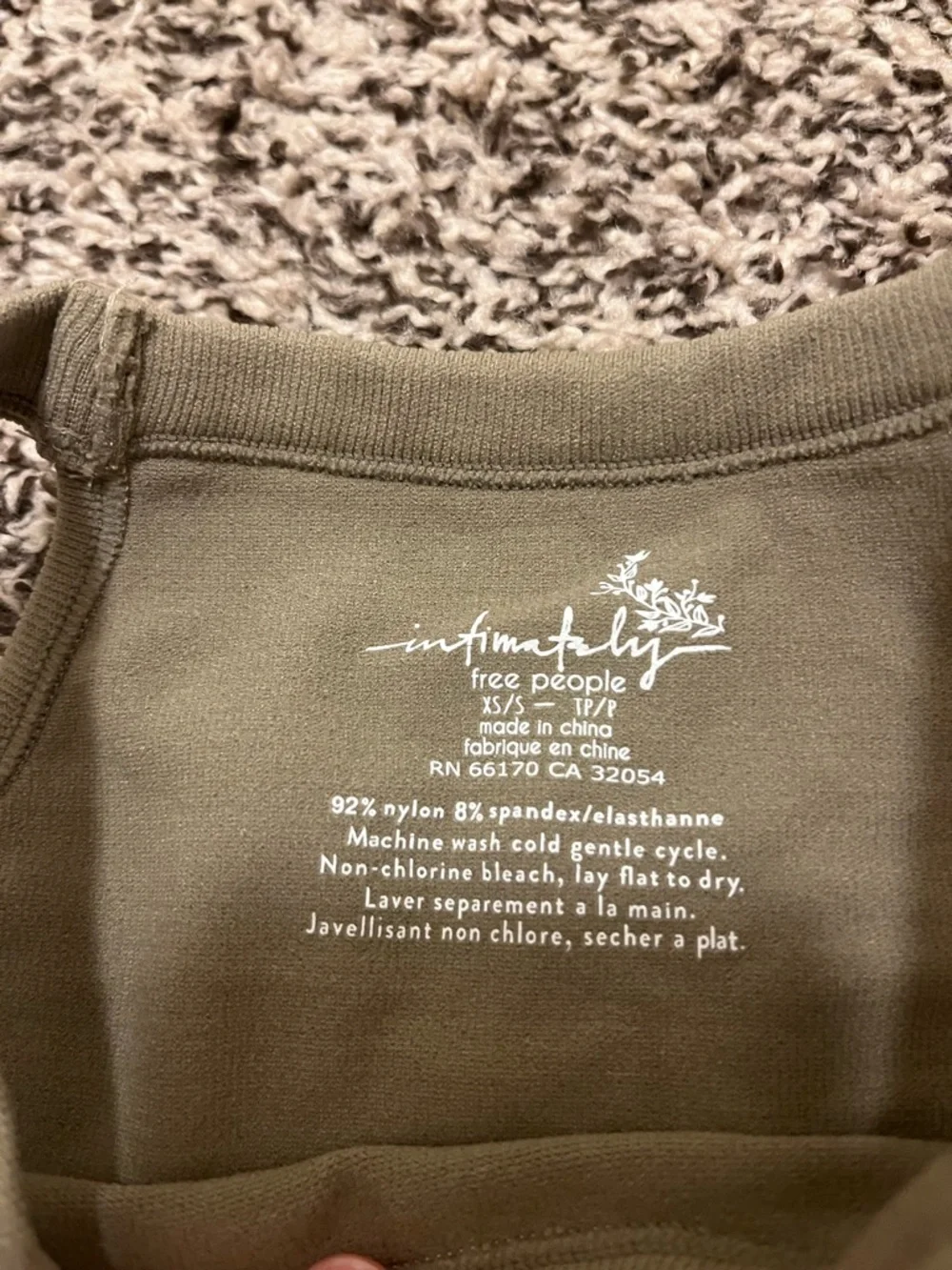 Free People Intimately Bella Seamless Crop Tank in Olive Green - Picture 2 of 3